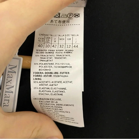 MaxMara PEDALE Cady Dress Sz 10 Black - Picture 6 of 12